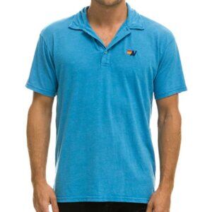 Aviator Nation Short-Sleeve Polo in Ocean XL